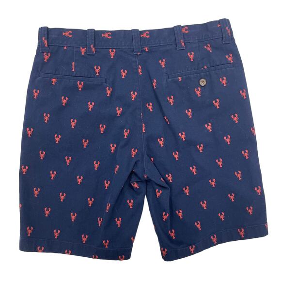 J. Crew Lobster Print Navy Red Cotton Chino Short Mens 31 - Picture 4 of 4